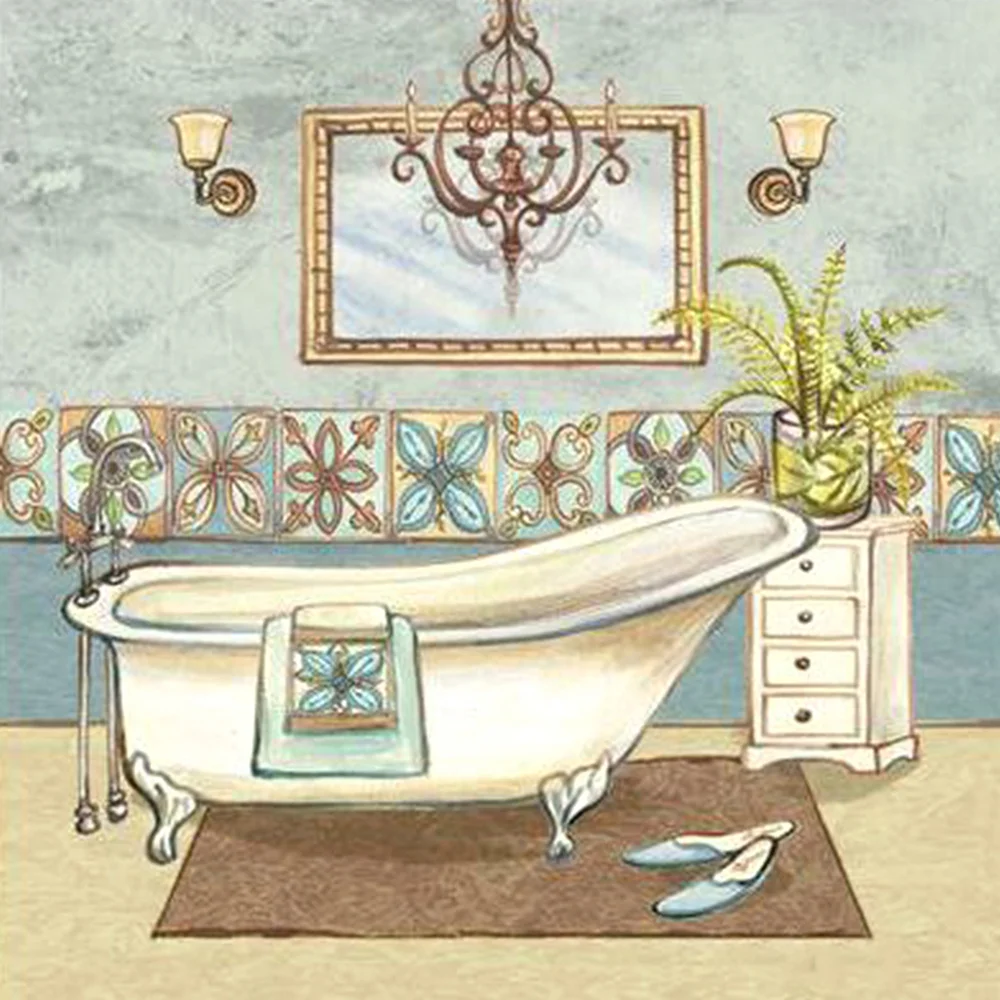 Diamond Painting - Full Round/Square Drill - Bathtub(30*30 - 50*50cm)