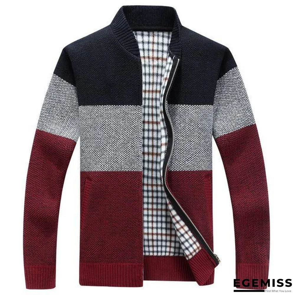 Men Thick Cardigan Coats Gradient knitted Zipper Jackets | EGEMISS