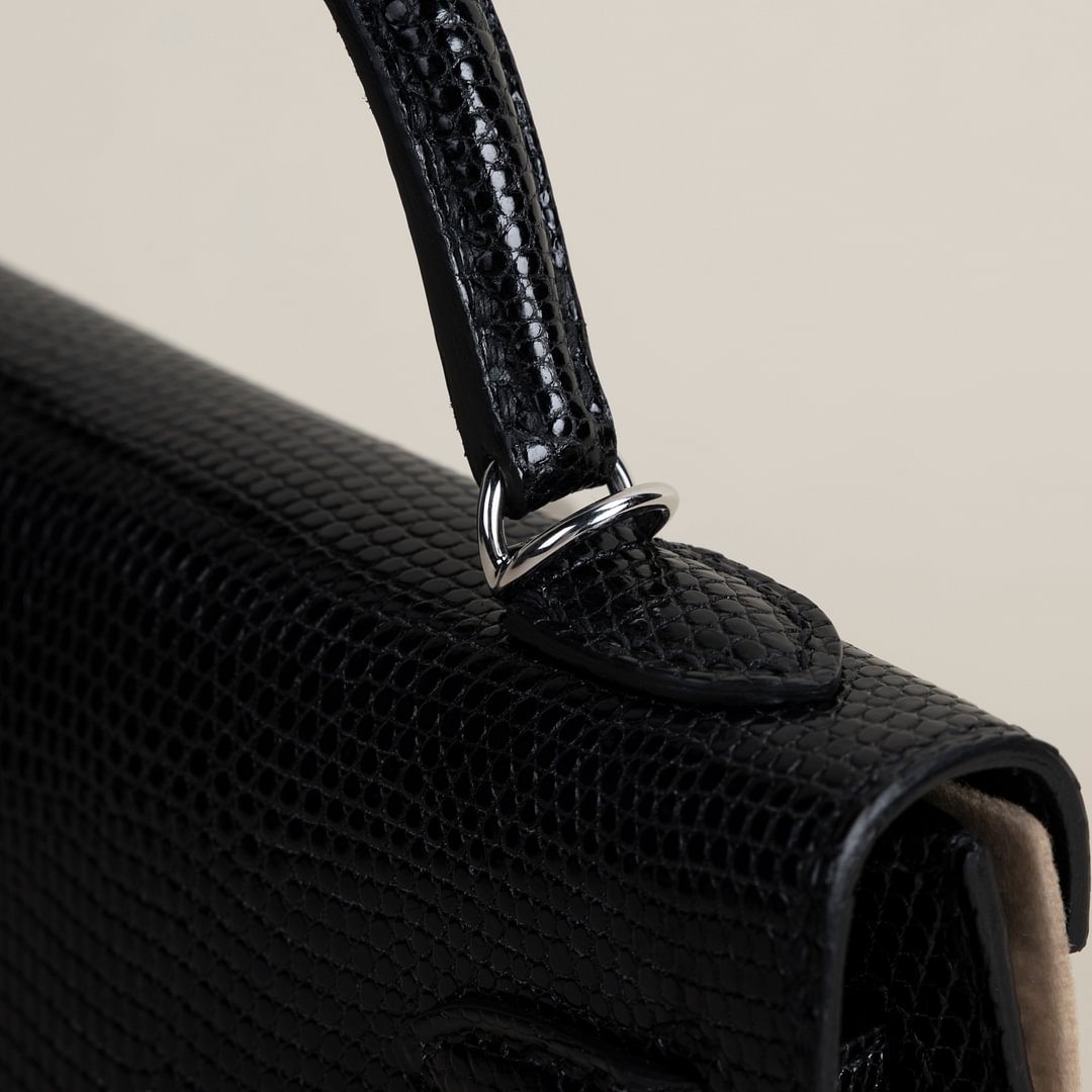 Mini Kelly II  Lizard CK89 Noir PHW