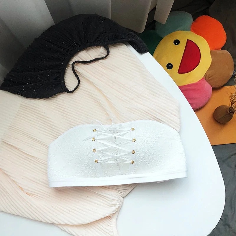 2021 Women's Cotton Underwear Sexy Lace Bra Fashion Push Up Invisible Bra Female Strapless Comfort Underwear Sexy Lingerie