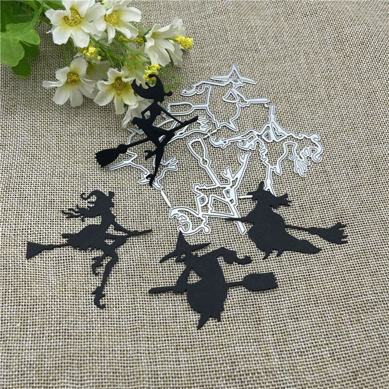Halloween witch card Metal Cutting Dies Stencils For DIY Scrapbooking Decorative Embossing Handcraft Die Cutting Template