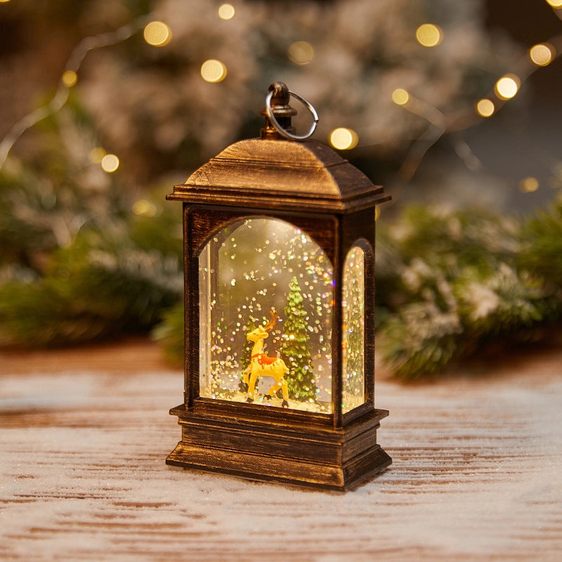 Christmas Cartoon Style Pastoral Christmas House Christmas Tree Santa Claus Plastic Daily Festival Ornaments