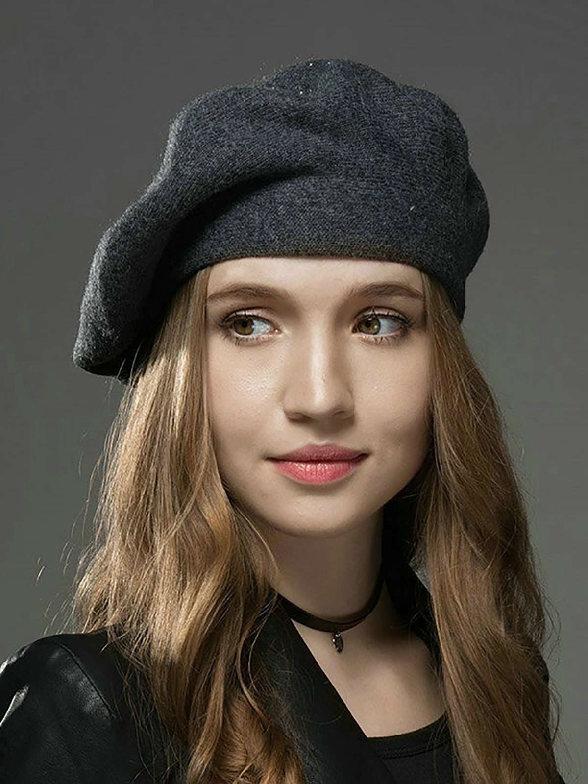 All-match Beaded Wool Blend Casual Soft And Thermal Beret Hat