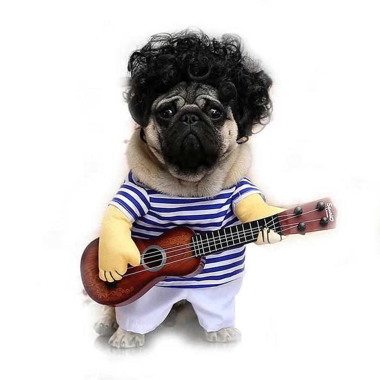 Guitar Player Dog Costume Ridiculous Dog Outfits-elleschic