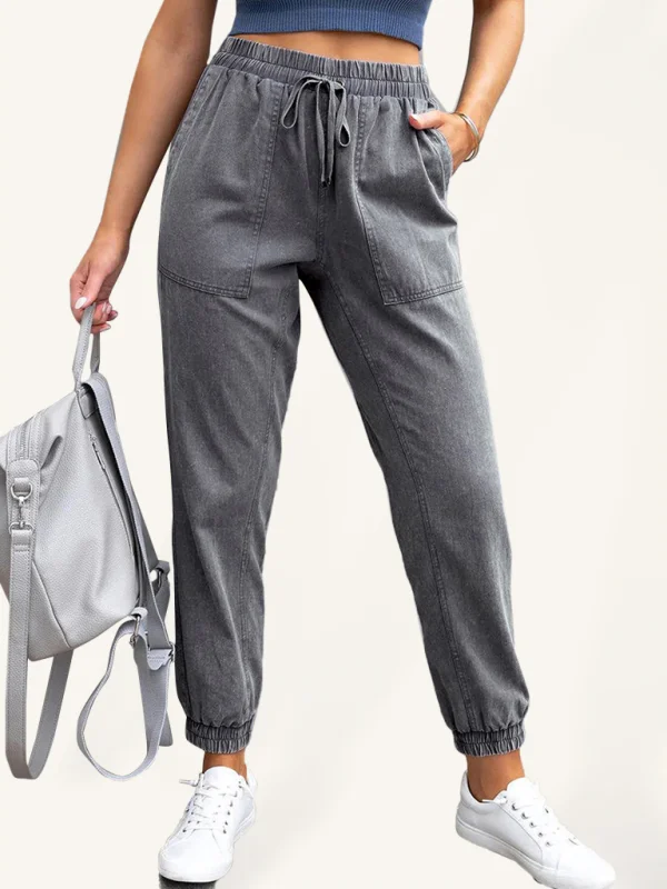 Mid Rise Elastic Waist High Stretch Women's Jeans Flusfy