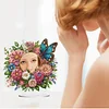 DIY Diamonds Painting Special Shaped Crystal Drill Crafts Mirror Desk Ornament Decor Kit(Flower Butterfly)