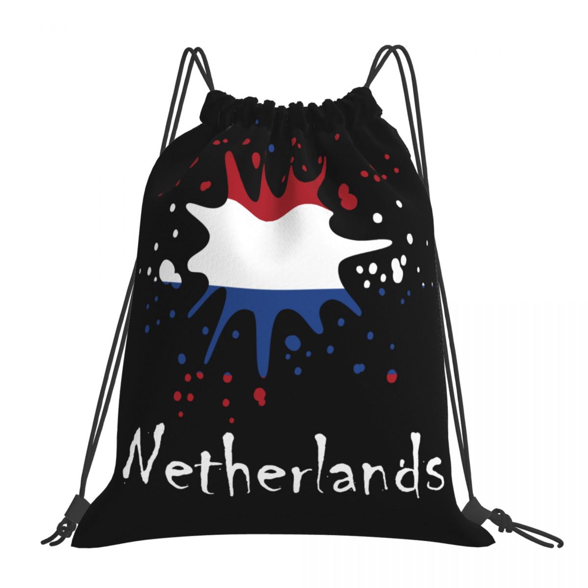 Netherlands Ink Spatter Unisex Drawstring Backpack Bag Travel Sackpack