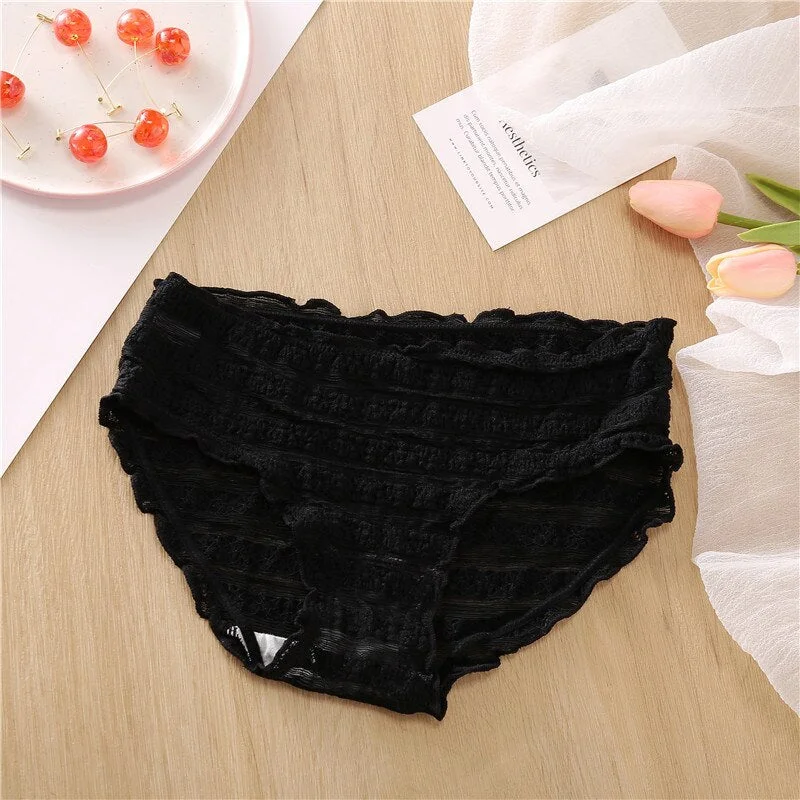 FINETOO Trendy 3D Crimping Panties Women M-XL Underpants Candy Color Underwear Soft Low-rise Ladies Briefs Female Lingerie 2021