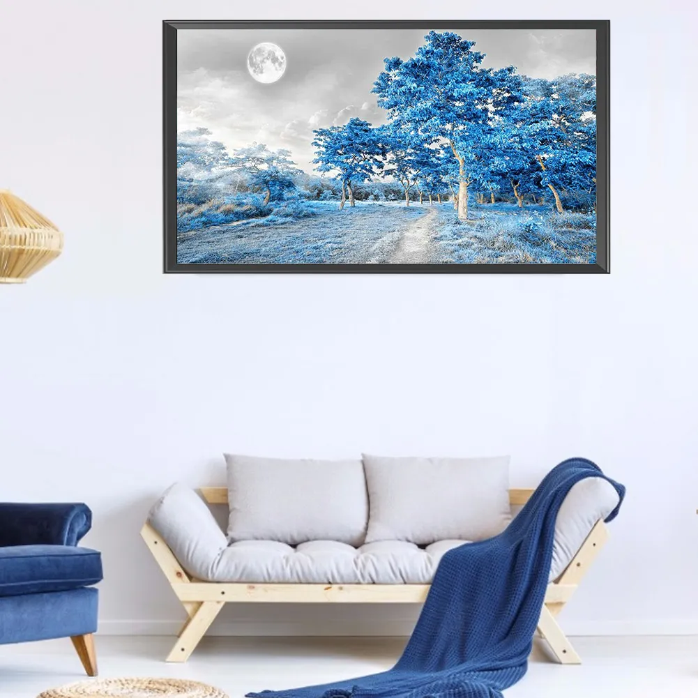 Full Round Diamond Painting 80*40cm - Blue Woods
