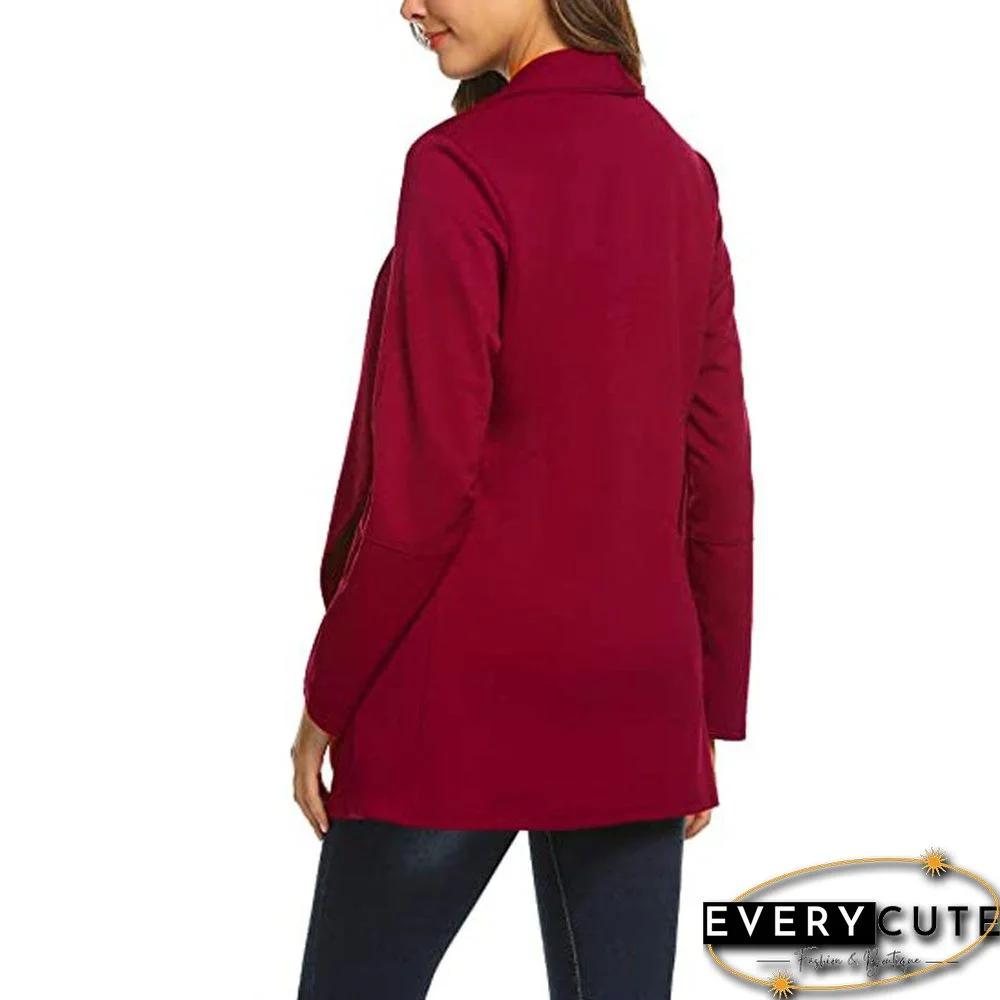 Autumn And Winter Long Sleeve Cardigan Casual Temperament Solid Color Jacket Suit