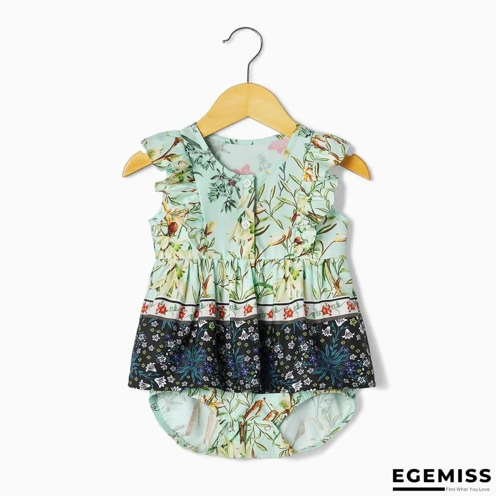 Mommy and Me Floral Mint Green elegant Slip Matching Dresses | EGEMISS