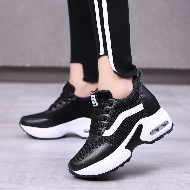 Wedges Shoes for Women Platform Shoes Breathable Casual Shoes Woman Fashion Sneakers Height Increasing Vulcanize Shoes Chunky
