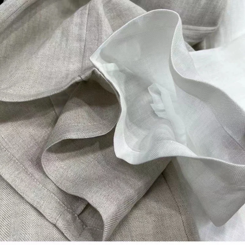 Uveng Uveng Lazy Pendant Summer New Straight Slack Panties Women Loose Design Feel White Linen Pants