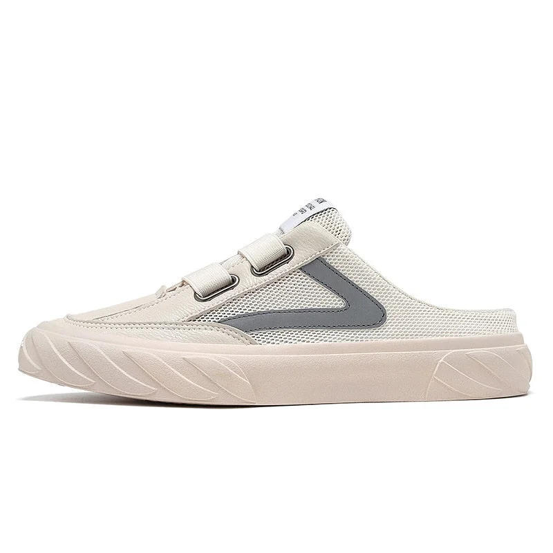 2022 Men Slippers Sports Slides Mesh Half Slippers Fashion Outdoor Shoes Breathable Male Shoes Casual Slip On Sneakers Big Size