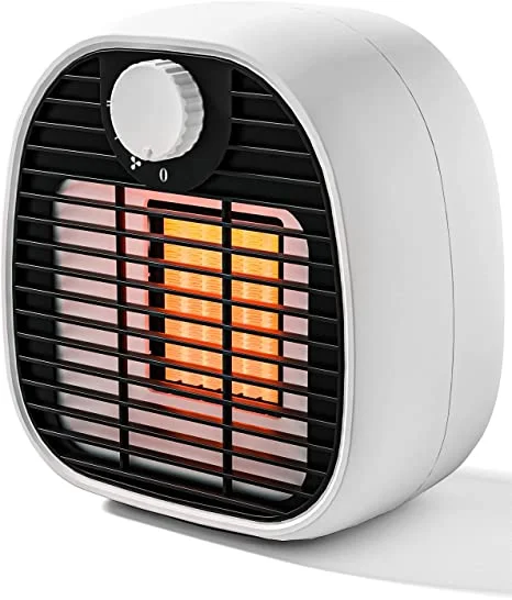 (German warehouse)Fan Heater 1000 Watt Electric Heater Mobile Radiator PTC Ceramic Heater Overheating and Tilt Protection Energy Saving Quiet Mobile Electric Heating