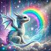 (40*40cm)Rainbow Dragon - Round Partial AB Drill Diamond Painting