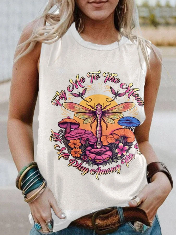 Hippie Style Ladies Printed Tank Top