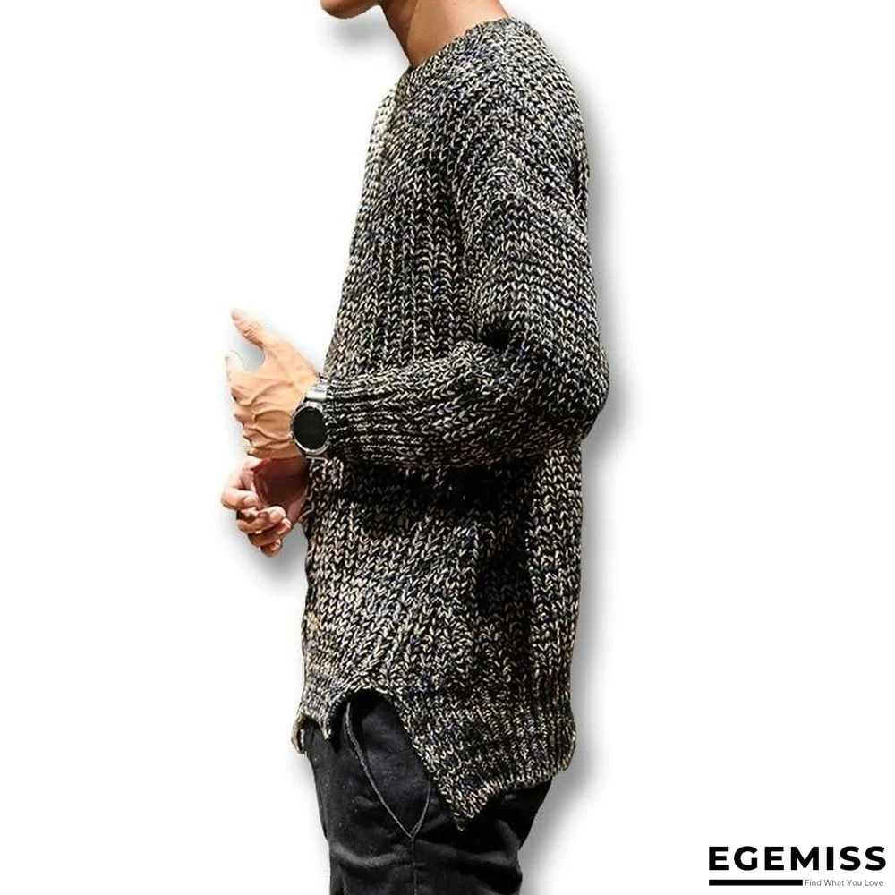 Men Ripped Hole Sweaters Pullovers Male Casual Fashion Slim Fit Large Size O Neck Knitted Sweaters Knitwear | EGEMISS