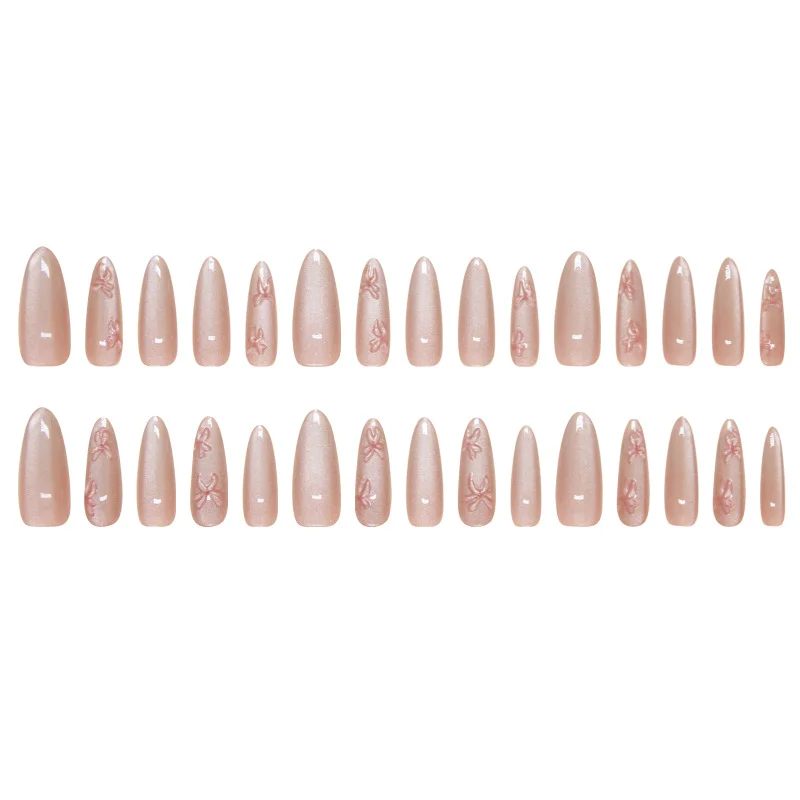 Churchf Churchf Eye Wearing Nail Removable Three-Dimensional Butterfly Nail Sweet Nail Advanced Sense Nail Patch 30 Pieces