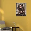>SALE<5D DIY Full Round Drill Diamond Painting Curly Haired Big Eyed Girl Decor30x40cm