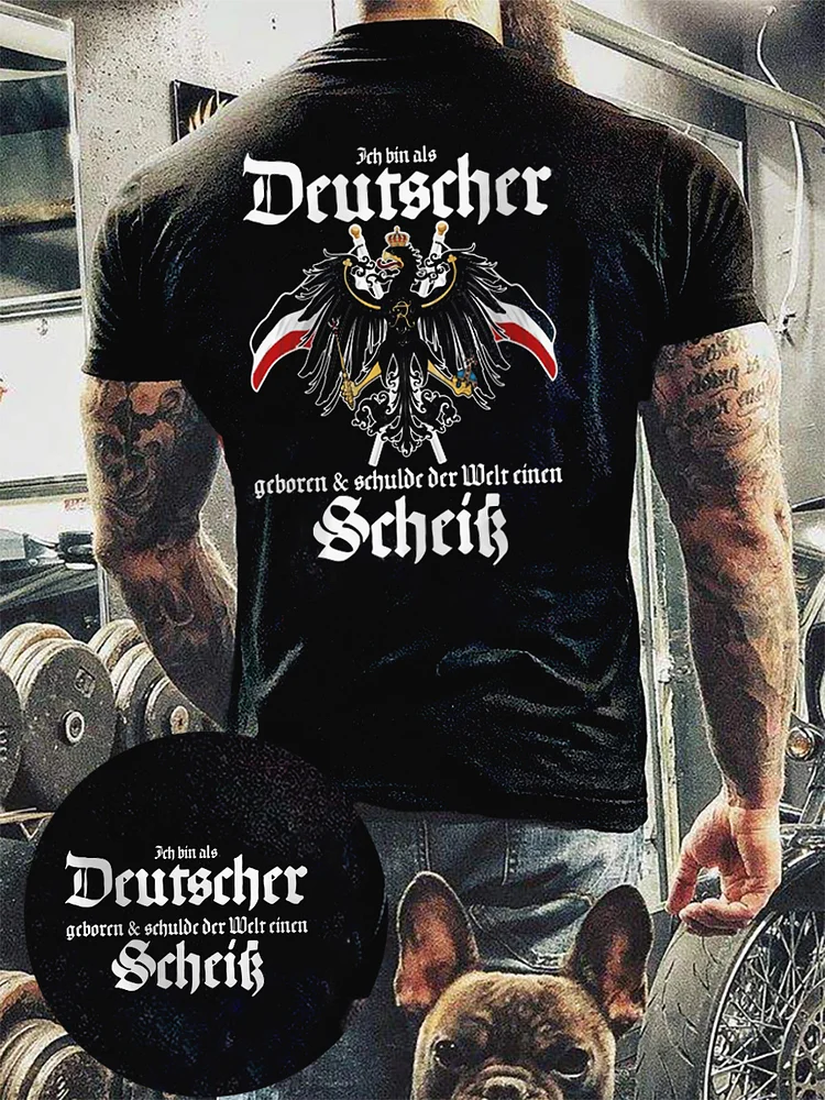 Herren Ich bin als Deutscher geboren bedrucktes Kurzarm-T-Shirt