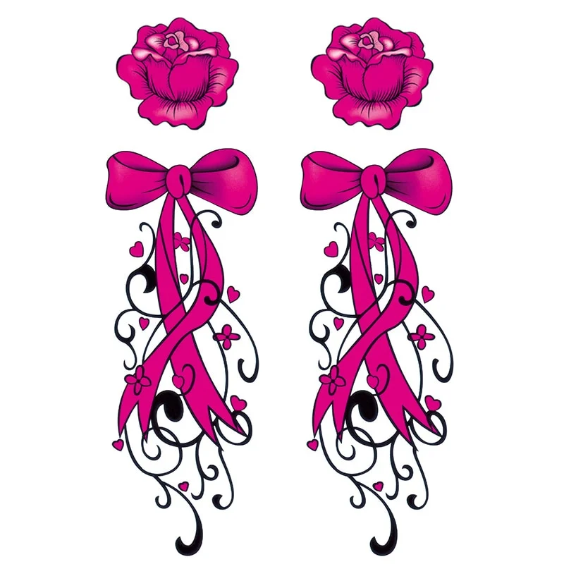 Sdrawing Temporary Tattoo Sticker Bow Knot Sexy Lace Butterfly Flower Arm Leg Body Art Flash Tatoo Fake Tatto for Men Women