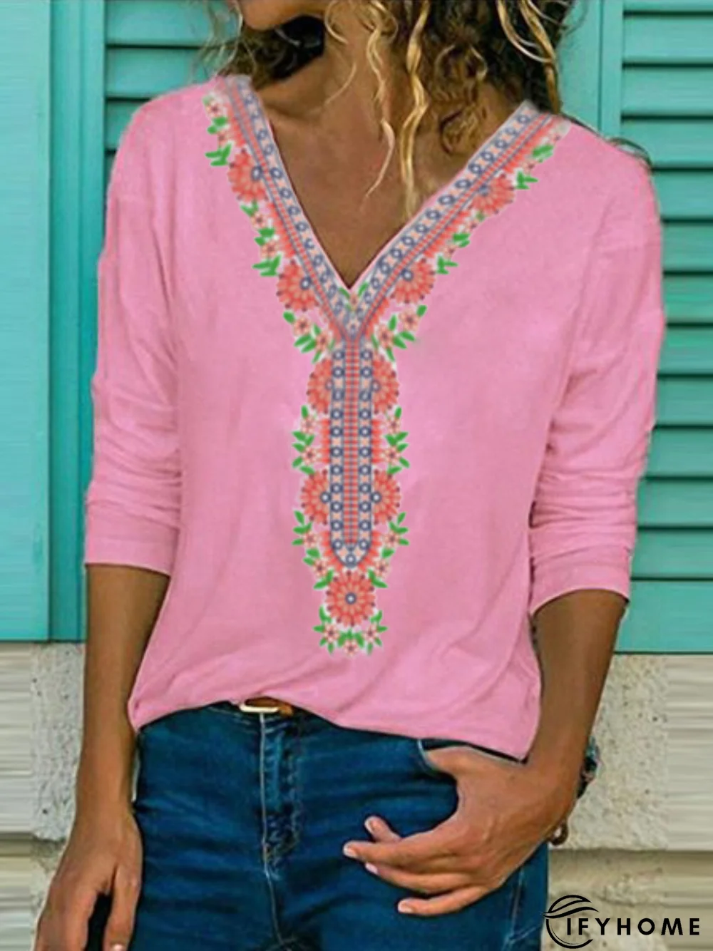 Casual V Neck Tunic Top | IFYHOME