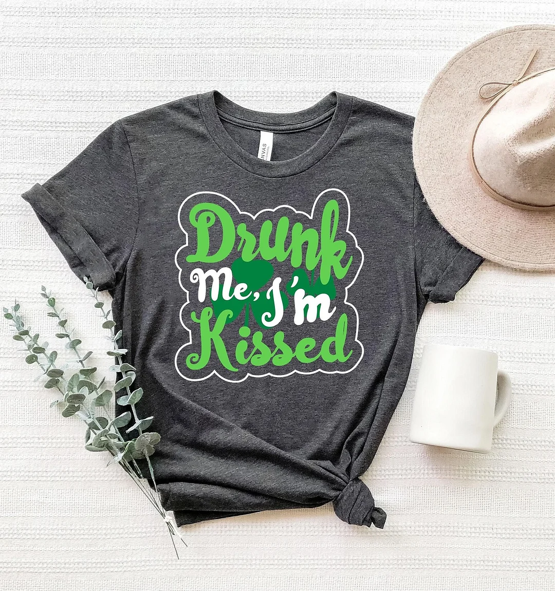 Women And Man Drink Me I'M Kissed Shirt Drinking St Patrick'S Day Tee Funny Graphic Top