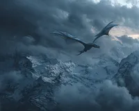 Dragon Over the Mountain Peaks - Diamond Painting
