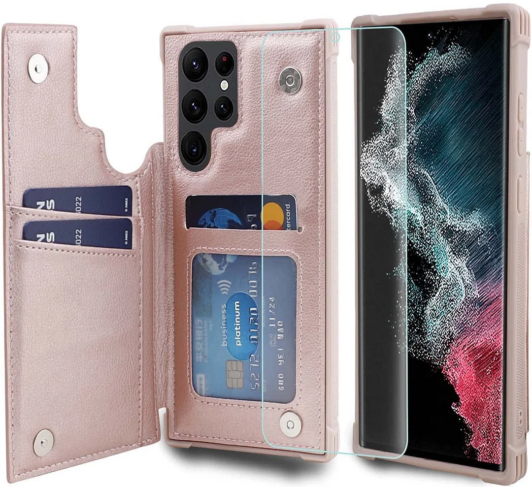 VANAVAGY Wallet Case for Galaxy s23 Ultra