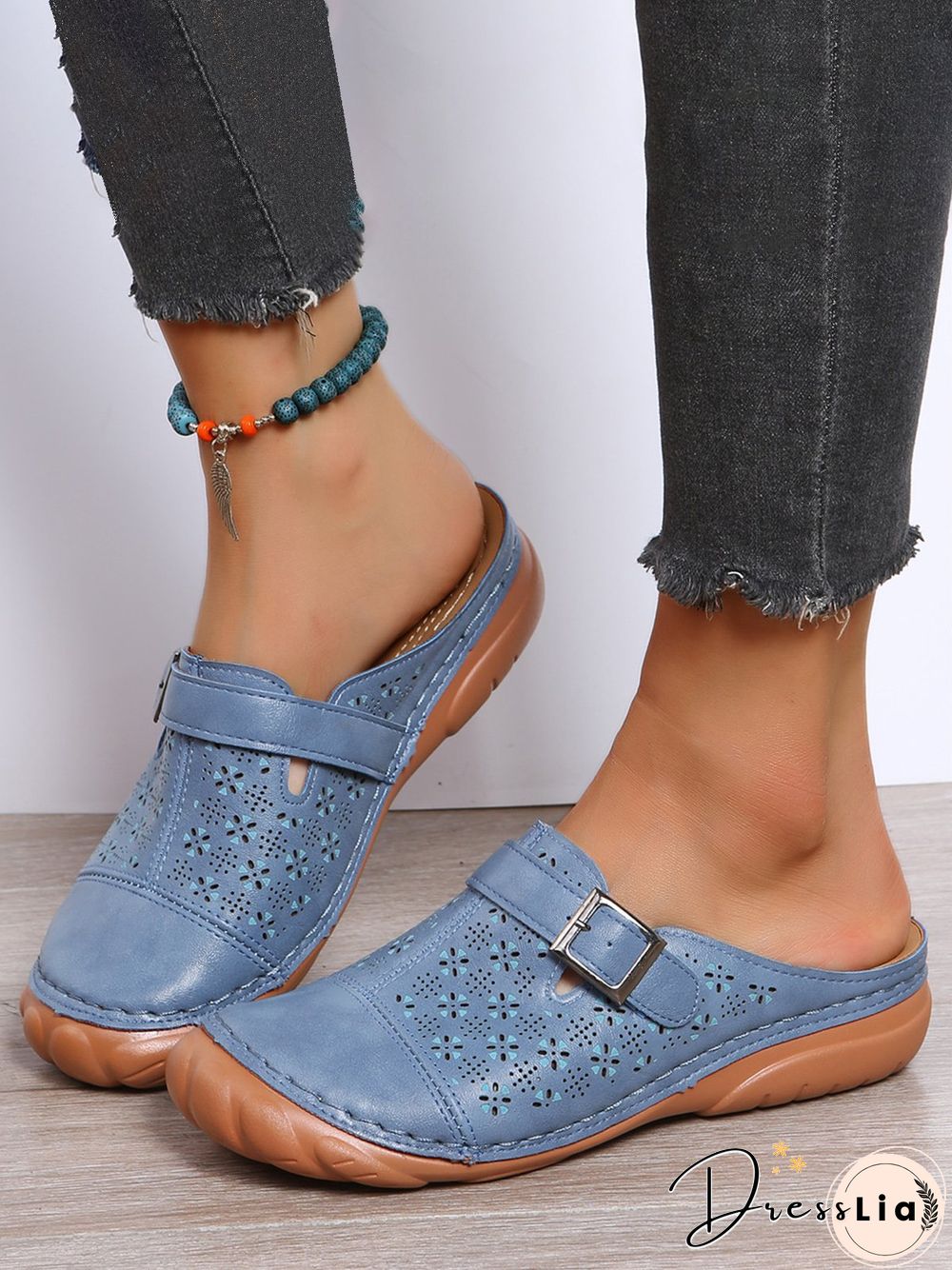 Floral Cutout Breathable Casual Comfort Mules