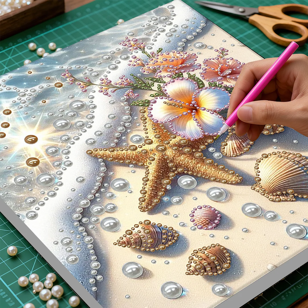 Sea Waves - DIY Pearl Diamond Art Kit With Frame 30*30cm