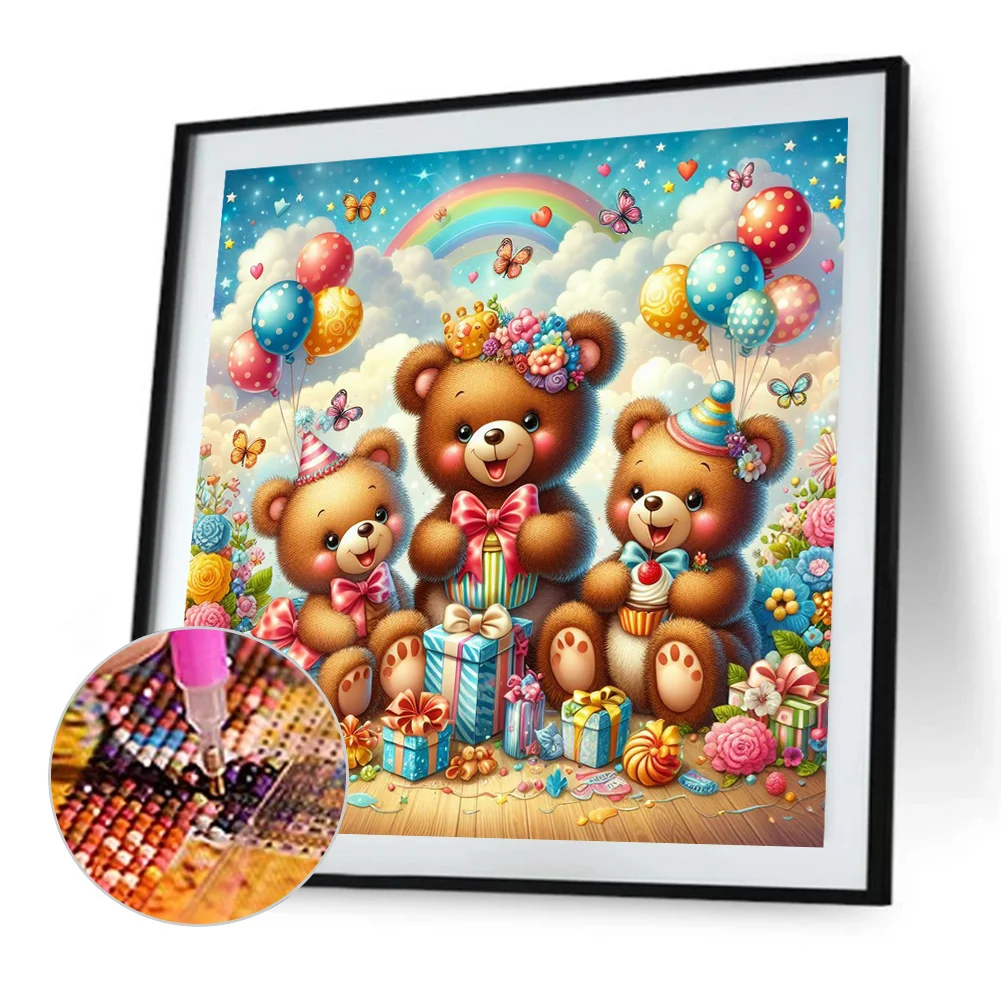 Diamond Painting - Full Round Drill - Gift Bear(Canvas|40*40cm)