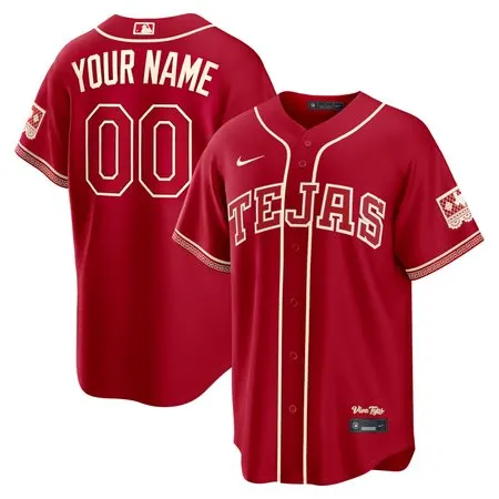 Men's Texas Rangers Red 2026 City Connect Stitched Custom Jersey