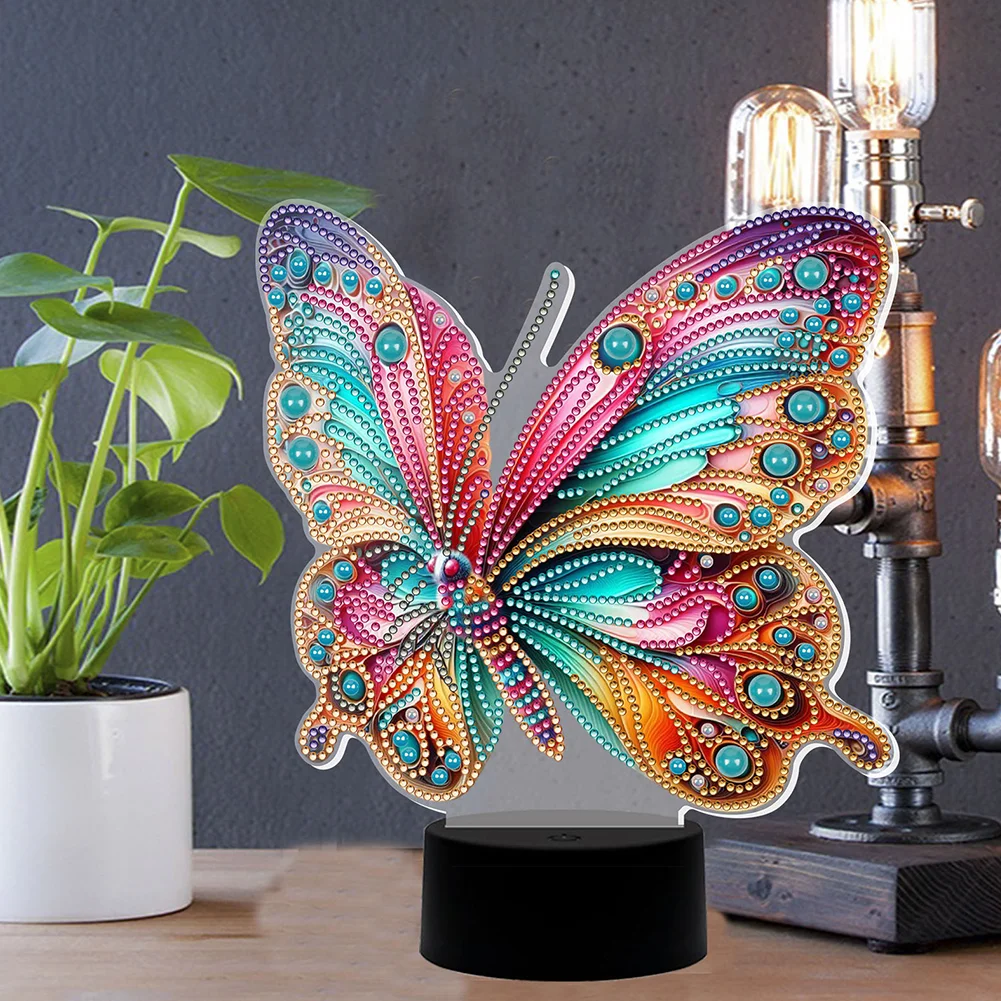 5D DIY Acrylic Butterfly Decorative Diamond Lamp for Art Crafts