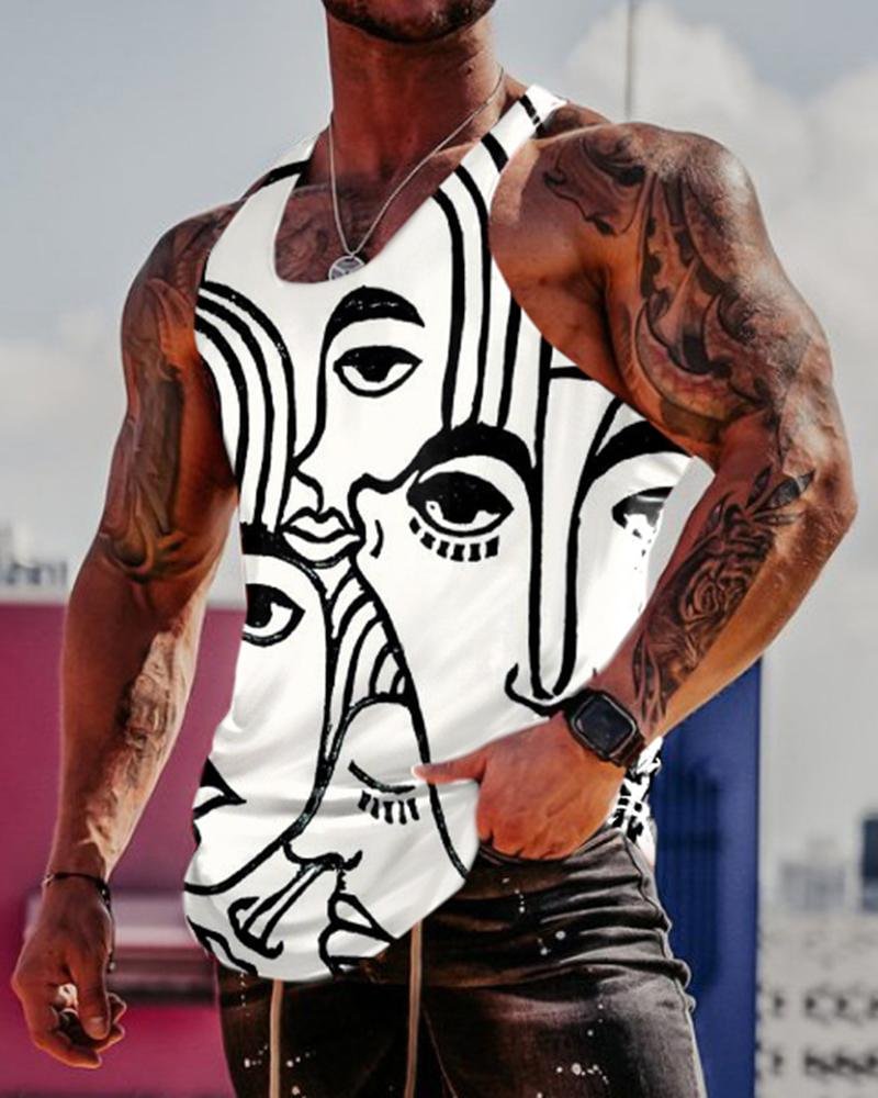 Men's Fashion Abstract Printed Casual Vest
