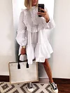 Loose Puff Sleeves Mini Dress
