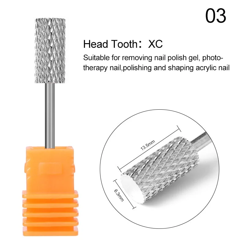 1 Pc Nail Drill Bit Multi-size Silver Manicure Nail Art Tool Electric Manicure Machine Device-Nail Inspo