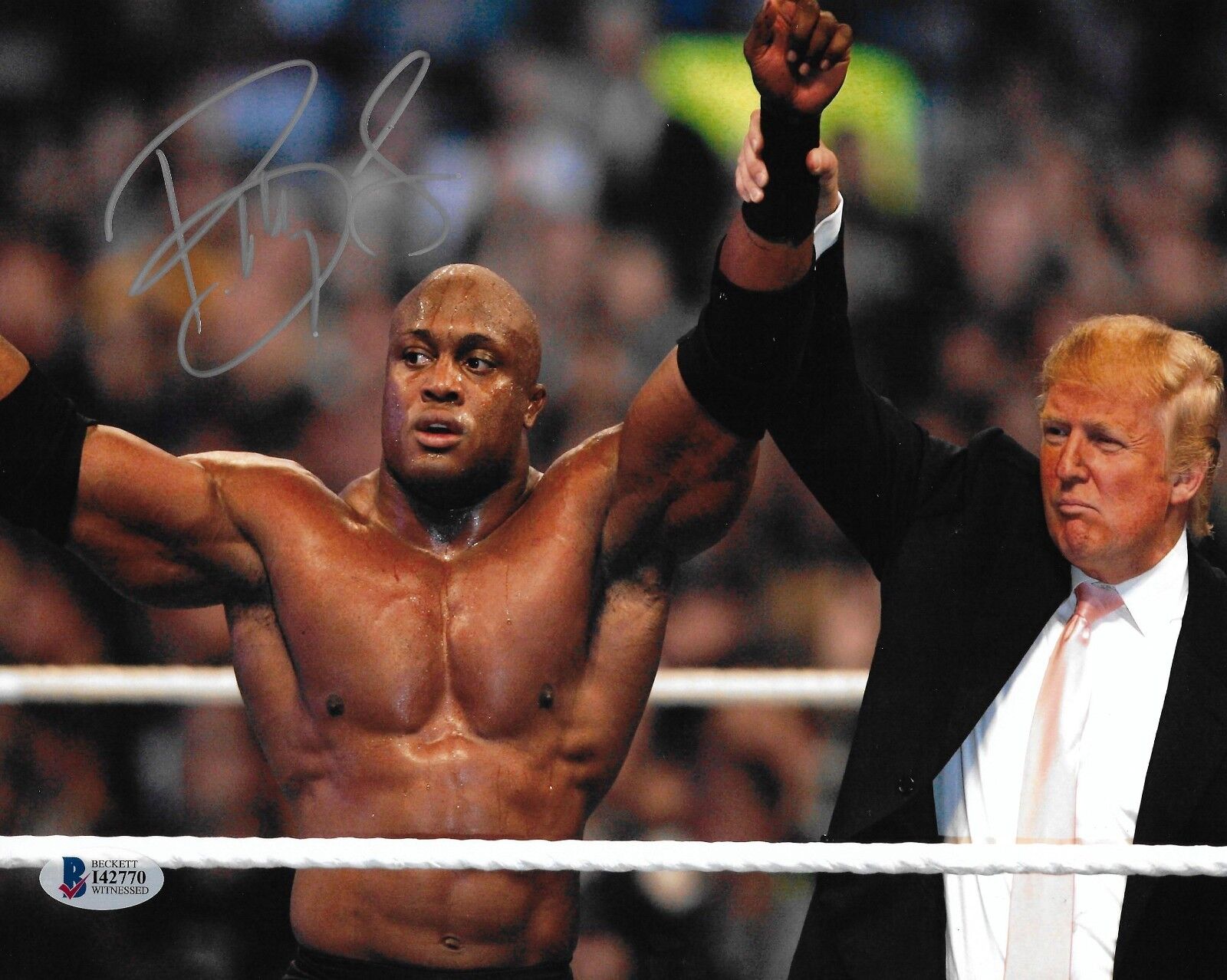 Bobby Lashley Signed 8x10 Photo Poster painting BAS COA WWE Donald Trump Wrestlemania 23 Auto'd