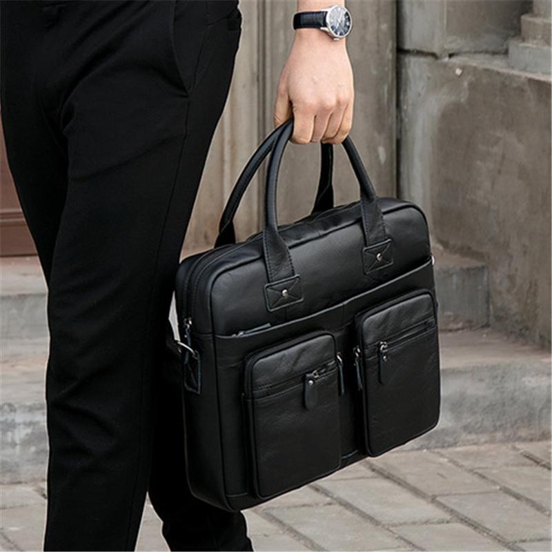 Vintage Durable Large Capacity Simple Style Business Bridfcase Handbag