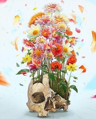 

Skull and Flowers – Paint By Numbers - 40*50CM, 501 Original