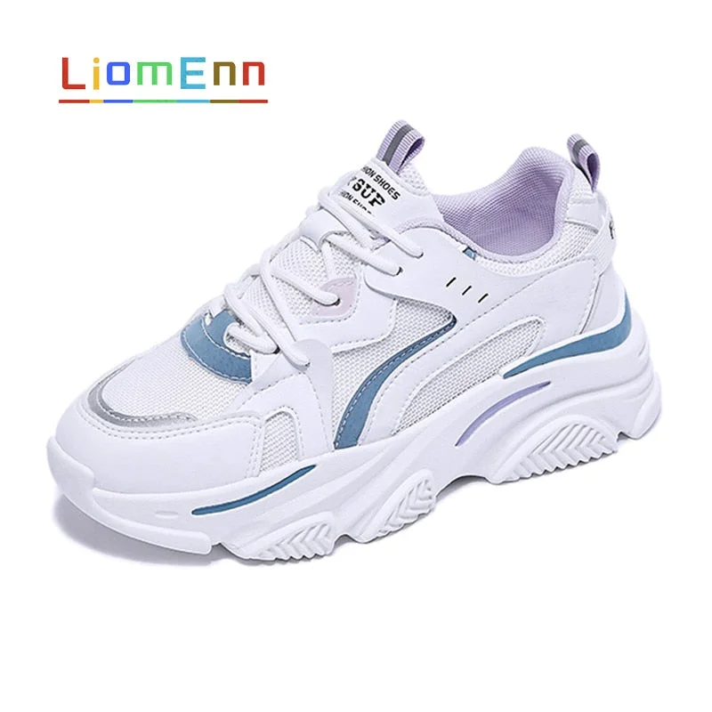 Fashion Women's Chunky Sneakers 2021 Platform Sports Shoes Summer White Sneakers Vulcanized Casual Shoes Tennis Female Basket