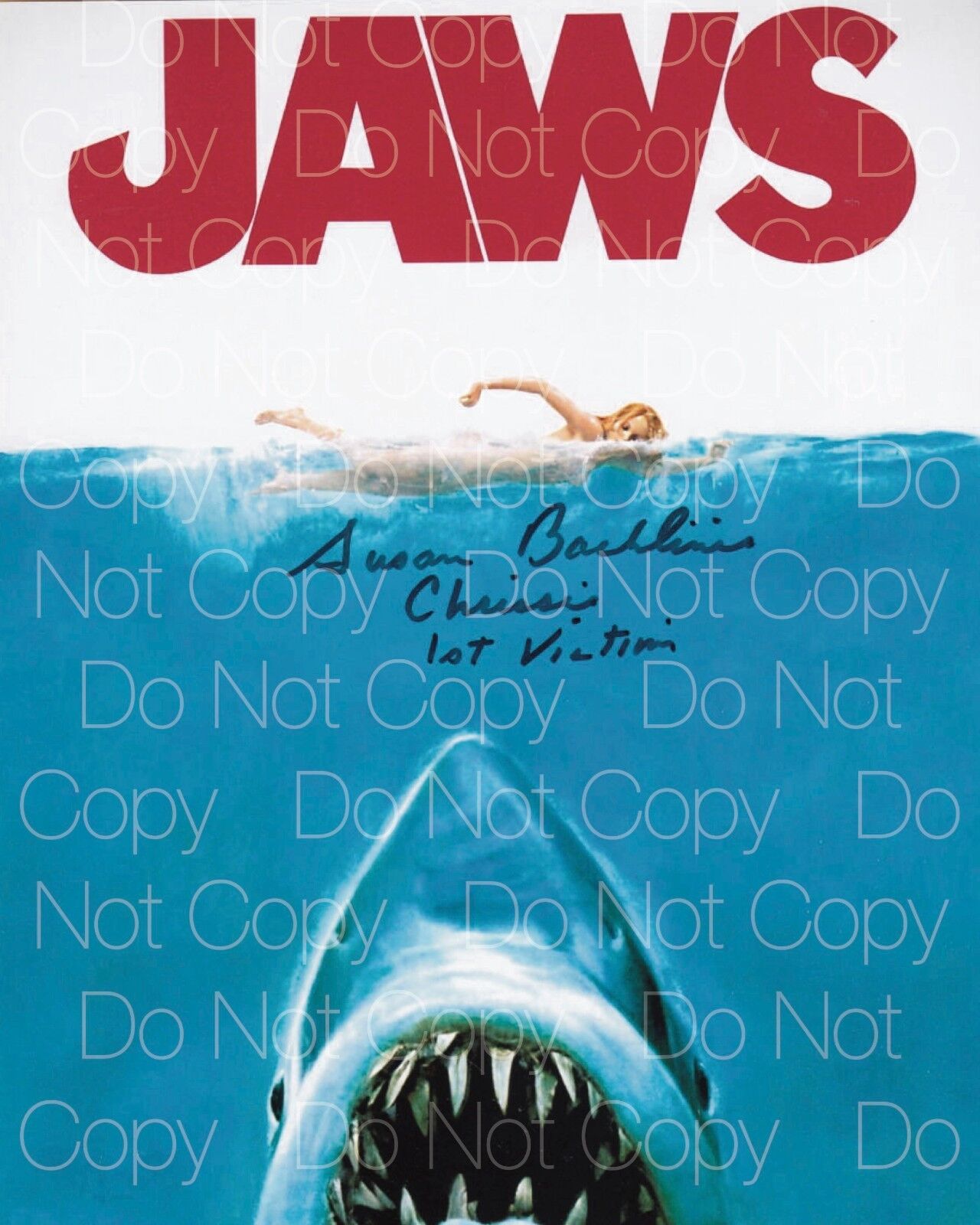 Jaws signed 3 Susan Backlinie 8X10 Photo Poster painting picture poster autograph RP