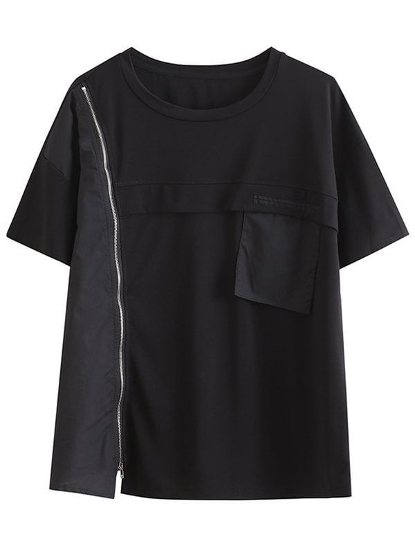 Original Zipper Split-Joint Short Sleeve T-Shirts