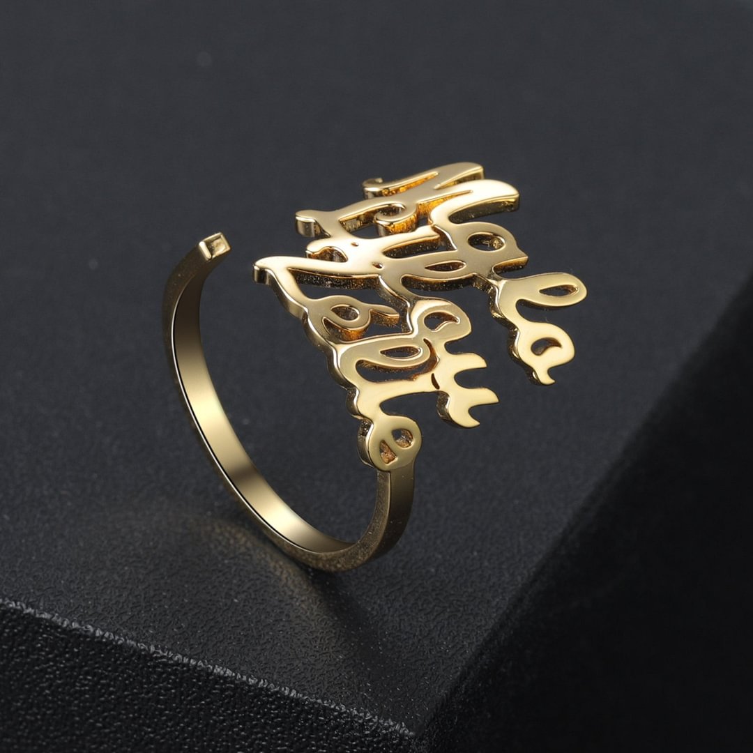 Triple Name Ring
