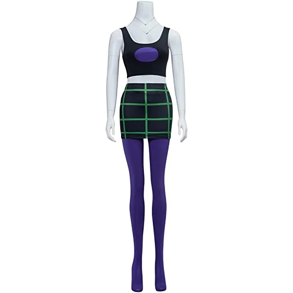 Sam Manson Costume Women's Crop Top and Plaid Bodycon Mini Skirt Set