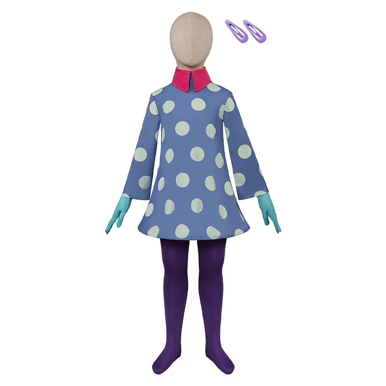Kids Children Inside Out 2 (2024) Envy Blue Dress Set Outfits Cosplay Costume Halloween Carnival Suit