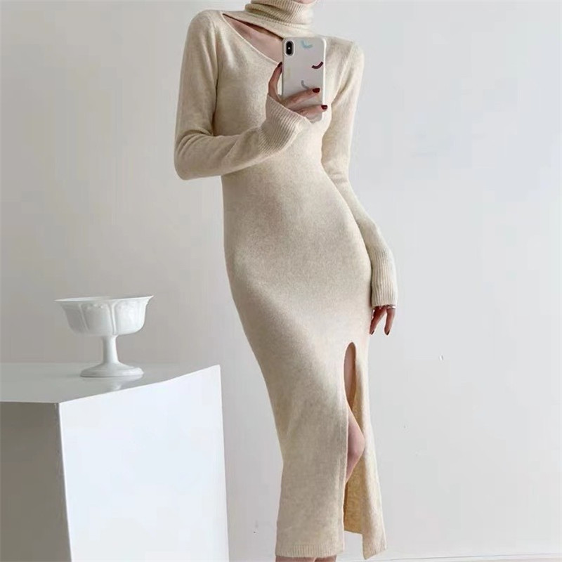 Rotimia Elegant High-waist Sweater Dress