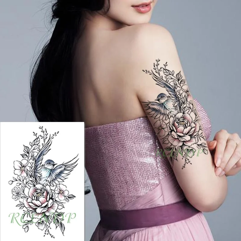 Waterproof Temporary Tattoo Sticker Lotus Dreamcatcher Fake Tatto Flash Tatoo Back leg Abdomen Arm tatouage for Girl Women Men