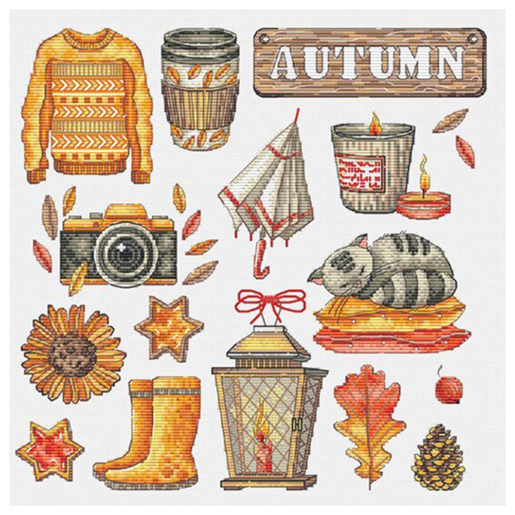 

Autumn Scene - 11CT Stamped Cross Stitch - 40*40CM, 501 Original